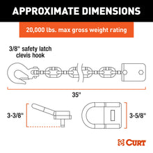 Load image into Gallery viewer, CURT 16612 CrossWing 5th Wheel Safety Chain Assembly with Rail Anchors