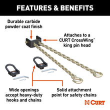 Load image into Gallery viewer, CURT 16612 CrossWing 5th Wheel Safety Chain Assembly with Rail Anchors