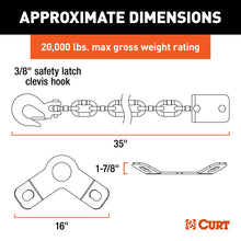 Load image into Gallery viewer, CURT 16614 CrossWing 5th Wheel Safety Chain Assembly with Gooseneck Anchor Plate
