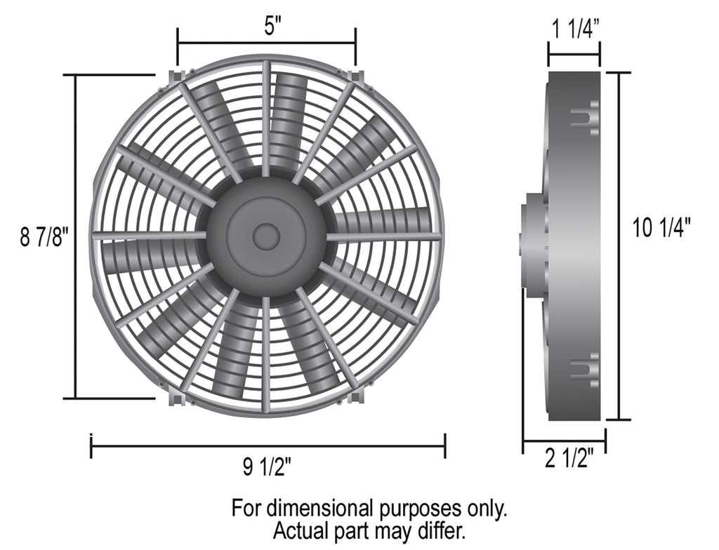 Derale 16619 9" Tornado Electric Puller Fan, Standard Mounting Kit