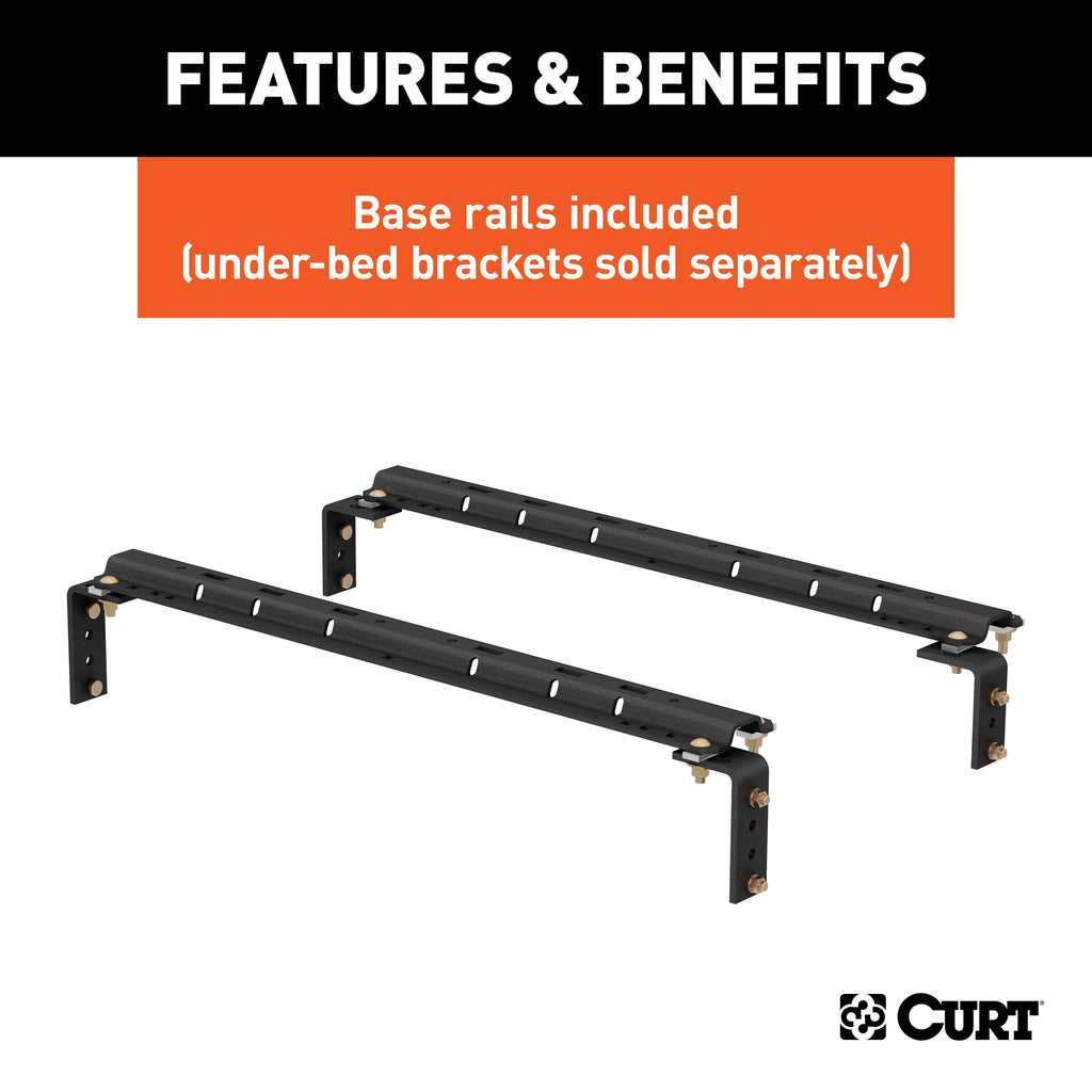 CURT 16621 A16 Sliding 5th Wheel Hitch with Rails; 16;000 lbs. - Truck Part Superstore