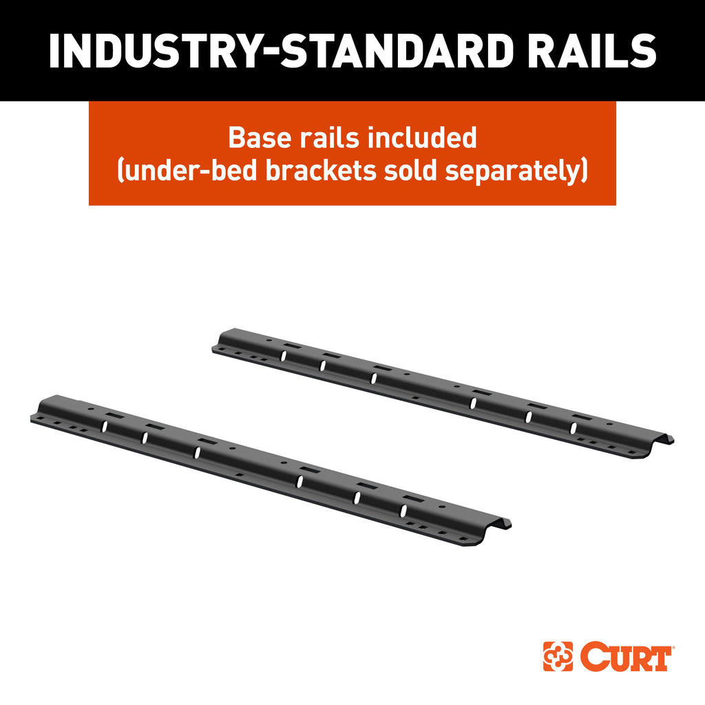 CURT 16631 A20 Sliding 5th Wheel Hitch with Rails, 20,000 lbs.
