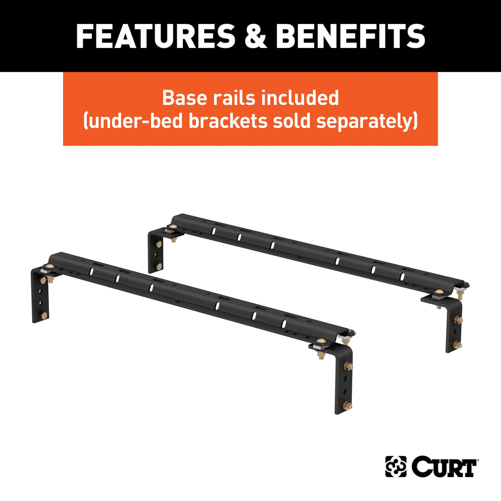 CURT 16636 Q20 Sliding 5th Wheel Hitch with Rails; 20;000 lbs. - Truck Part Superstore
