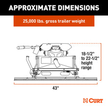 Load image into Gallery viewer, CURT 16651 A25 Sliding 5th Wheel Hitch with Rails, 25,000 lbs.