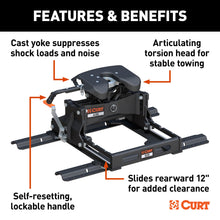 Load image into Gallery viewer, CURT 16651 A25 Sliding 5th Wheel Hitch with Rails, 25,000 lbs.