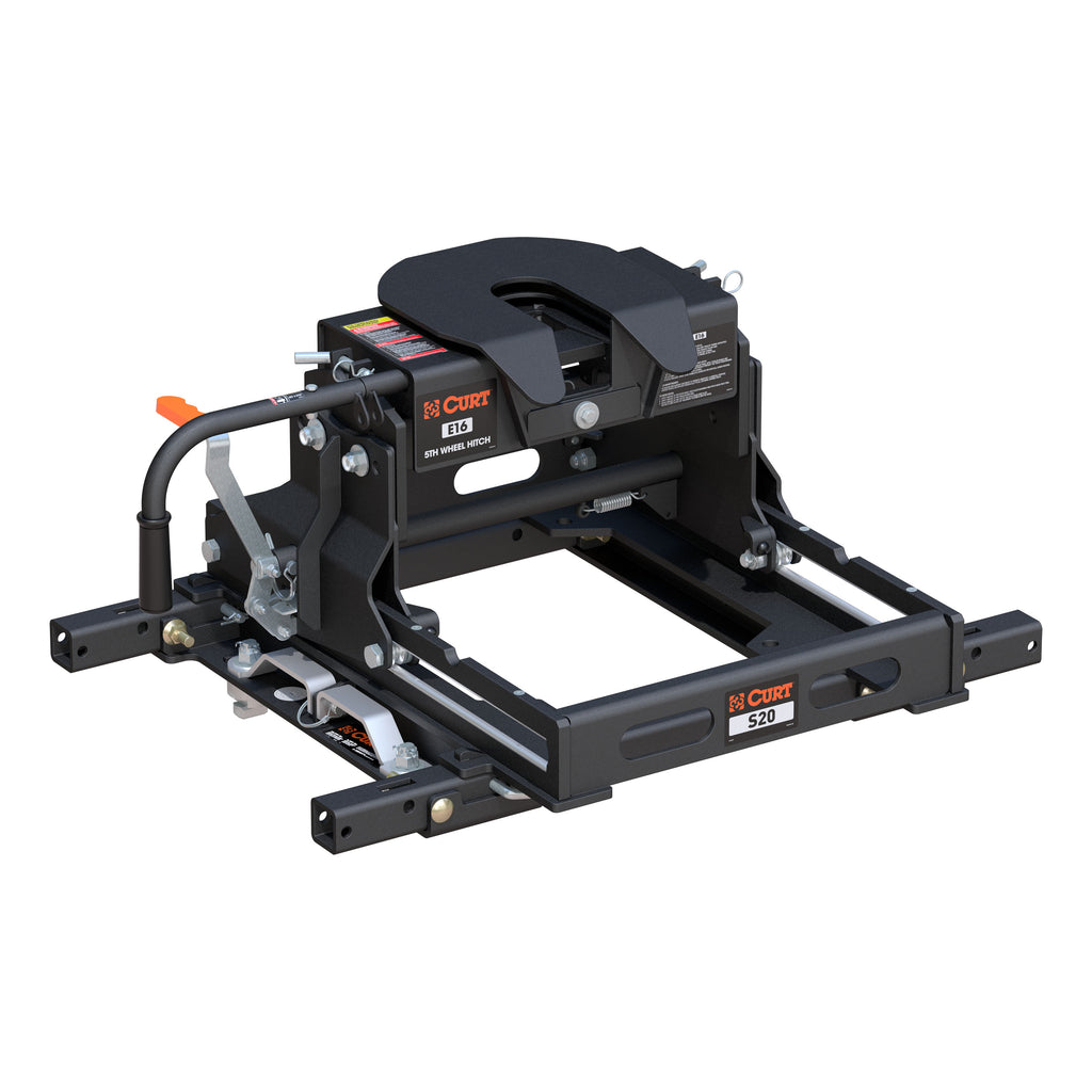 CURT 16680 E16 5th Wheel Hitch w/ S20 Slider & Puck System Adapter, Select Chevy, Ford, GMC