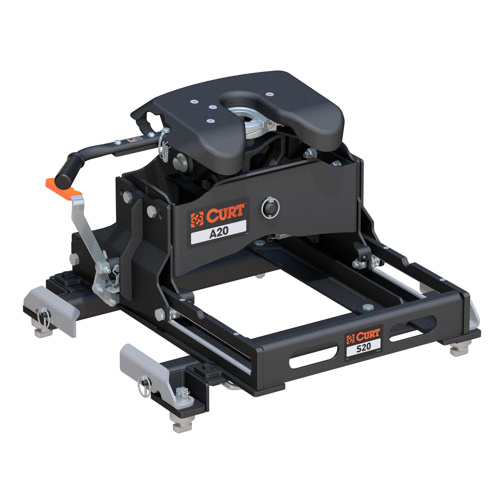 CURT 16698 A20 Sliding 5th Wheel Hitch, 20K, Select Silverado, Sierra, 6.5' Bed Puck System