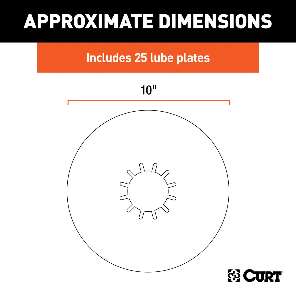 CURT 16721025 10" 5th Wheel Lube Plates (25-Pack)