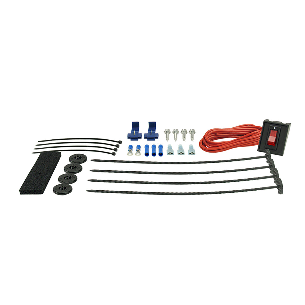 Derale 16745 Electric Fan Mounting Kit, Plastic Rods Clips and Manual On/Off Switch w/ Wiring