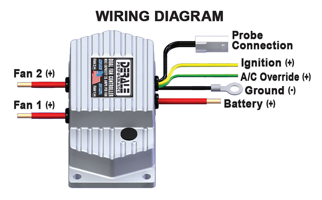 Derale 16789 High Amperage Adjustable Dual Electric Fan Controller, 3/8" NPT Thread In Probe for Select Acura CL, Acura ILX, Acura Integra, Acura Legend, Acura MDX, Acura RDX, Acura RL, Acura RLX, Acura RSX, Acura TL, Acura TSX, Acura Vigor, Audi 5000,