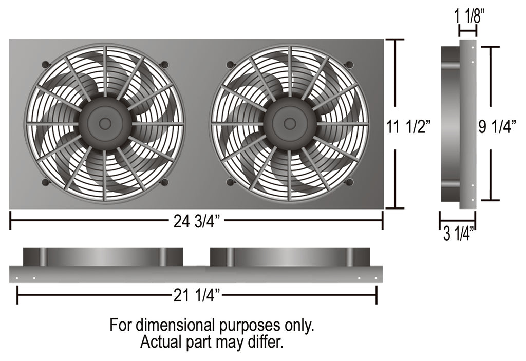 Derale 16812 Powerpack -High Output Dual 10" Electric RAD Fan/Aircraft quality alum. shroud