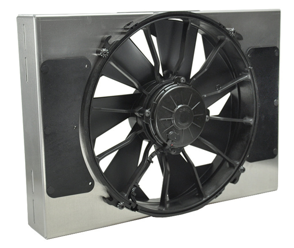 Derale 16814 High Output Single 12" Electric RAD Fan/Aluminum Shroud Kit
