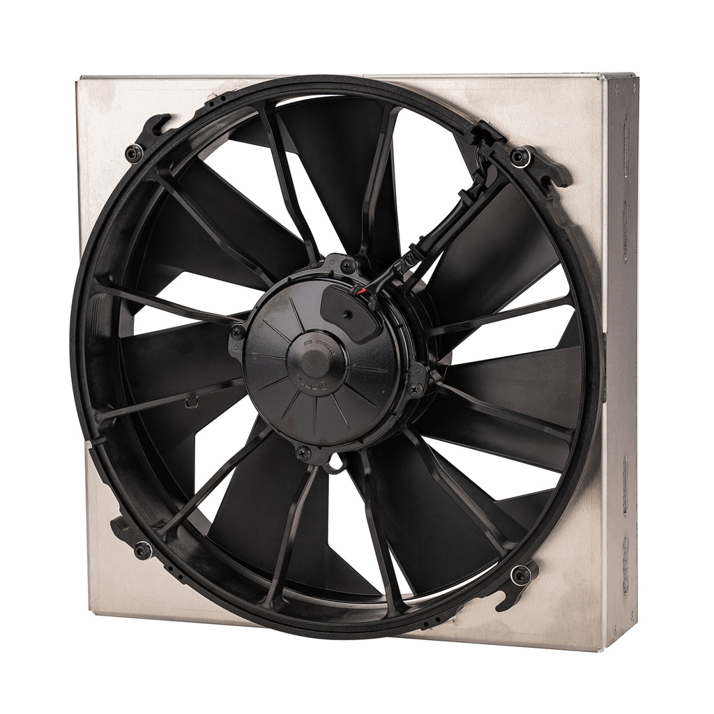 Derale 16815 High Output Single 12" Electric RAD Fan/Aluminum Shroud Kit