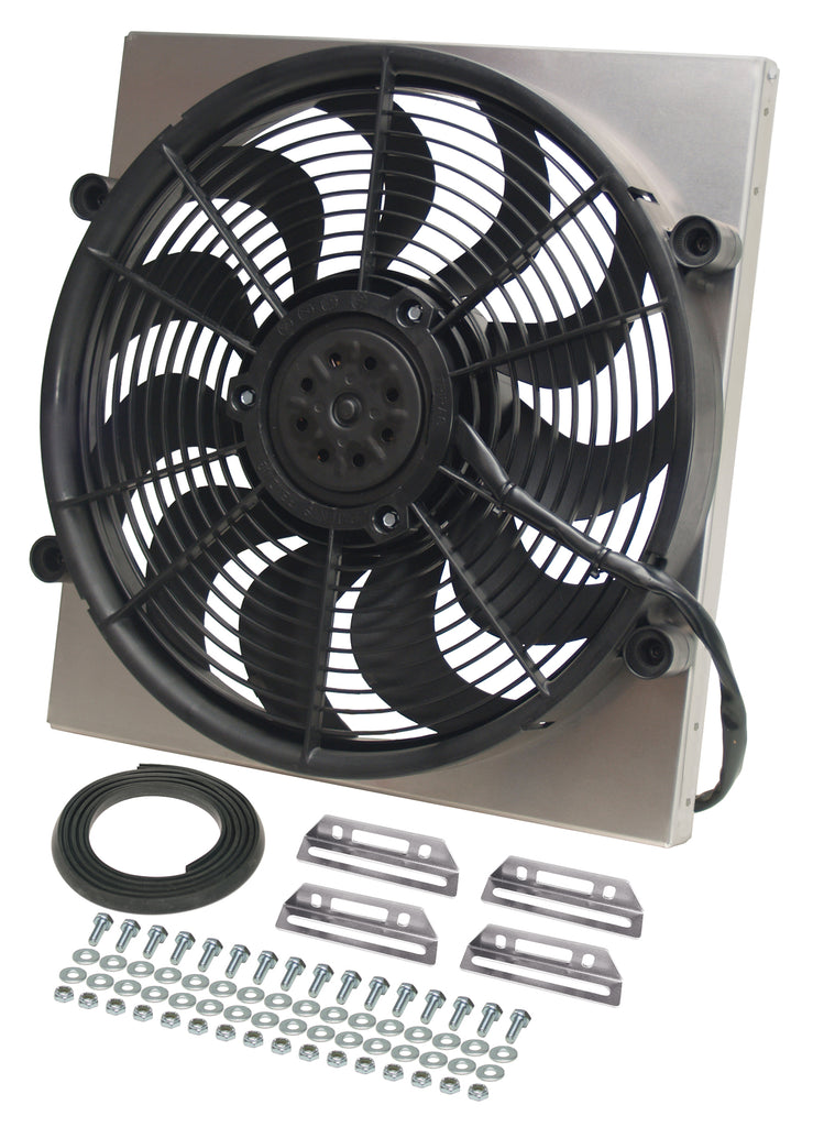 Derale 16816 Powerpack - High Output Single 17" Electric RAD Fan/Aluminum Shroud Kit