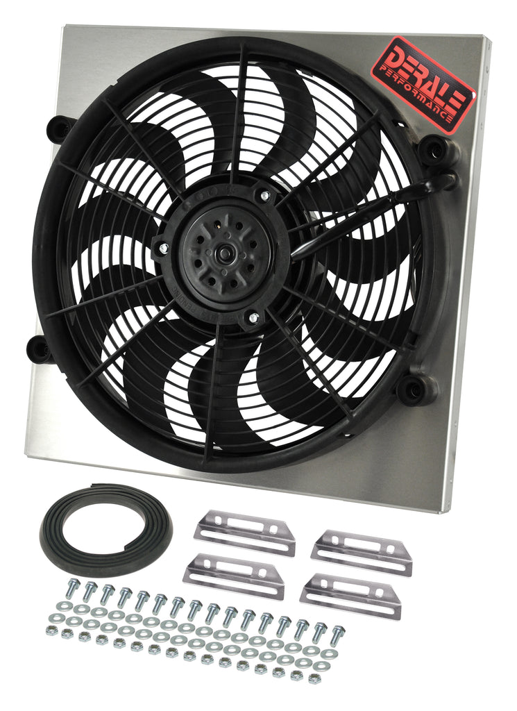 Derale 16818 Powerpack - High Output Single 17" Electric RAD Fan/Aluminum Shroud Kit