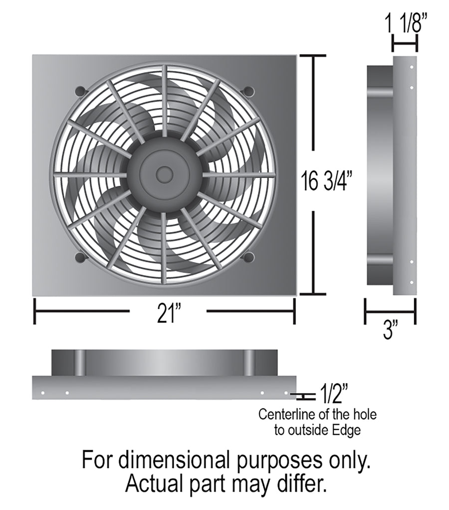 Derale 16823 Powerpack - High Output Single 17" Electric RAD Fan/Aluminum Shroud Kit