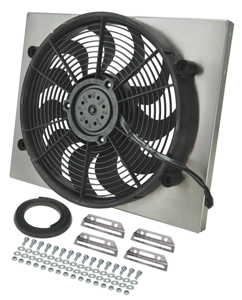 Derale 16823 Powerpack - High Output Single 17" Electric RAD Fan/Aluminum Shroud Kit