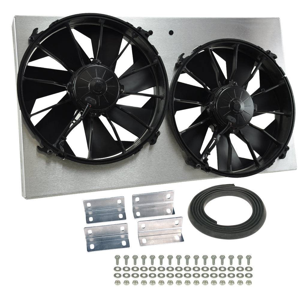 Derale 16825 Powerpack - High Output Dual 12" Electric RAD Fan/Aluminum Shroud Kit