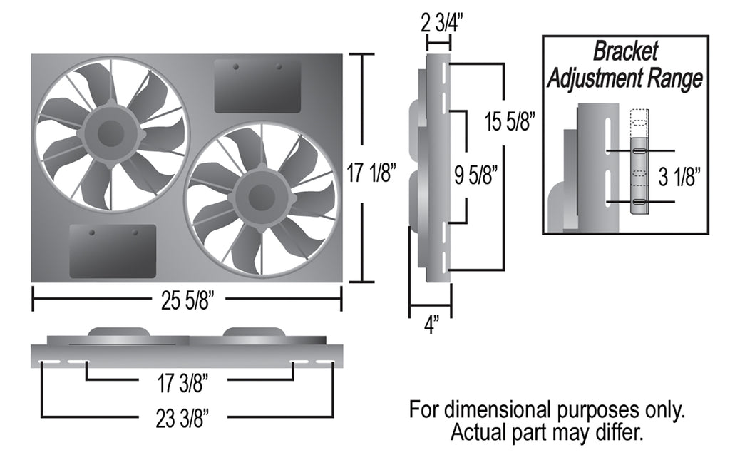 Derale 16826 Powerpack - High Output Dual 12" Electric RAD Fan/Aluminum Shroud Kit