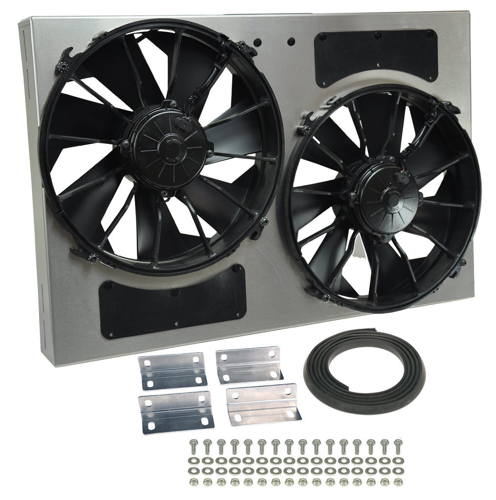 Derale 16826 Powerpack - High Output Dual 12" Electric RAD Fan/Aluminum Shroud Kit