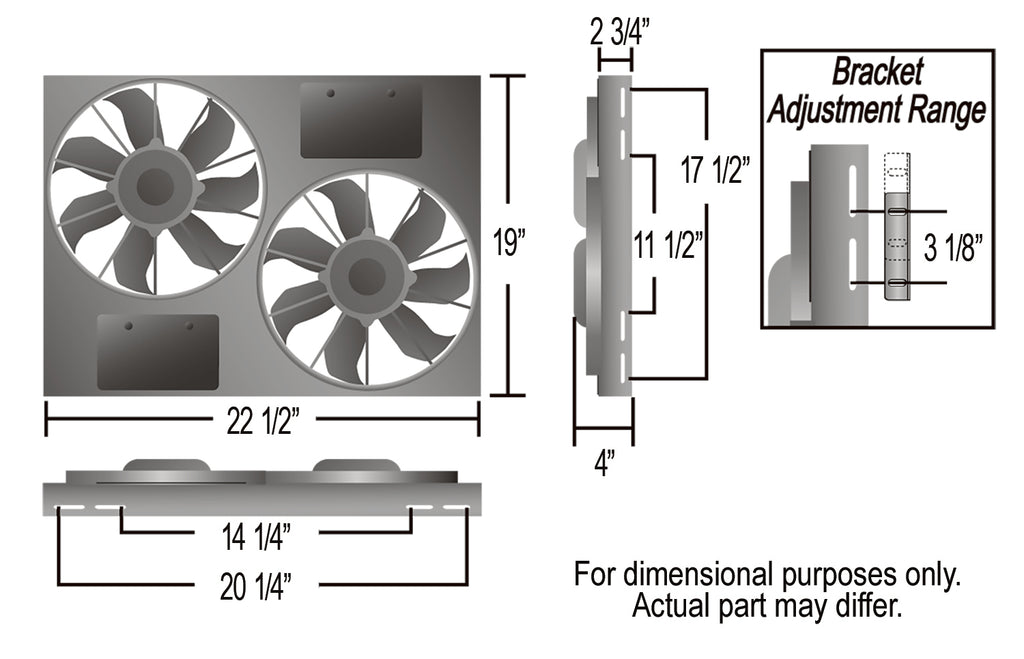 Derale 16830 Powerpack - High Output Dual 11" Electric RAD Fan/Aluminum Shroud Kit