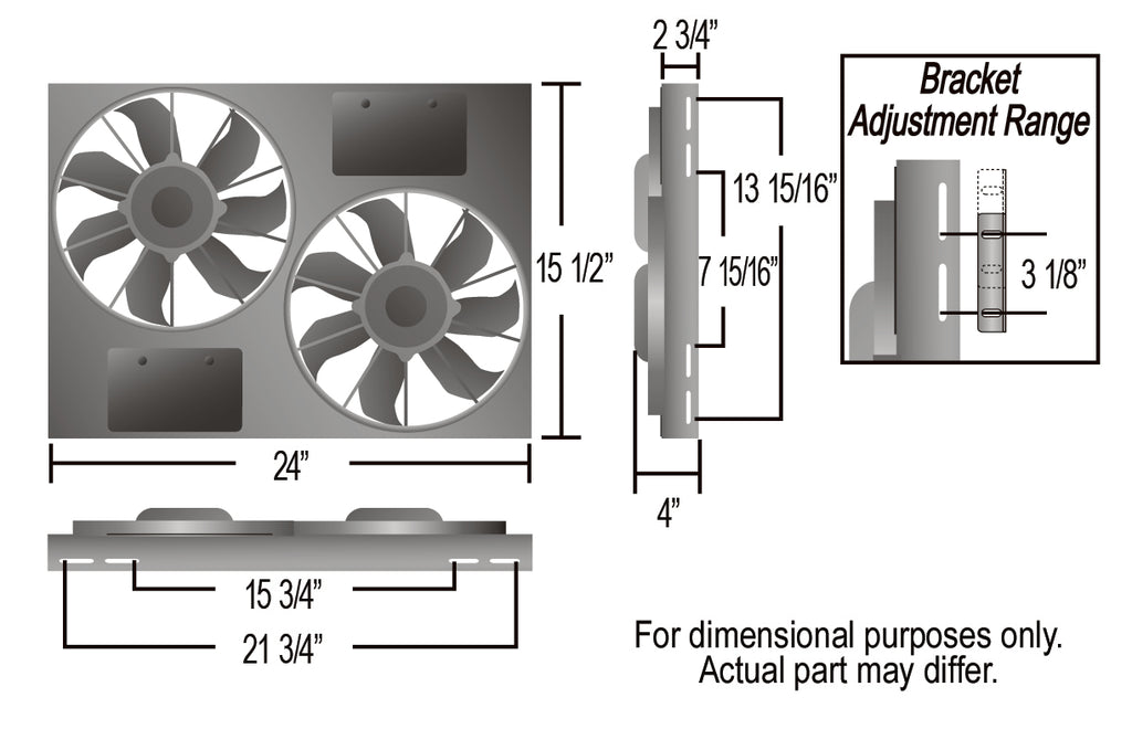 Derale 16831 Powerpack - High Output Dual 11" Electric RAD Fan/Aluminum Shroud Kit