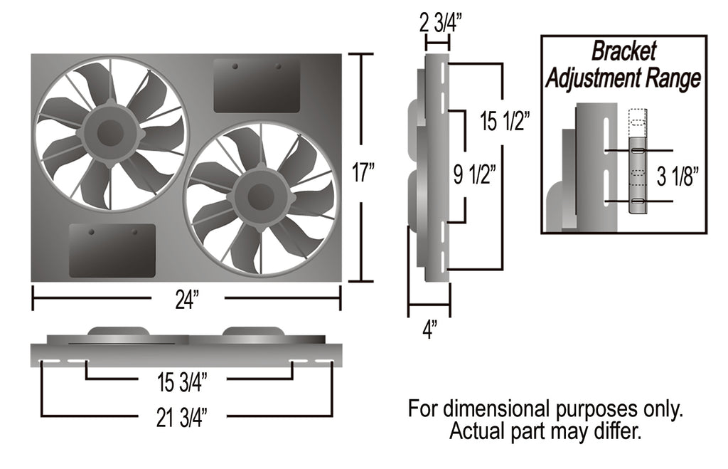 Derale 16833 Powerpack - High Output Dual 11" Electric RAD Fan/Aluminum Shroud Kit