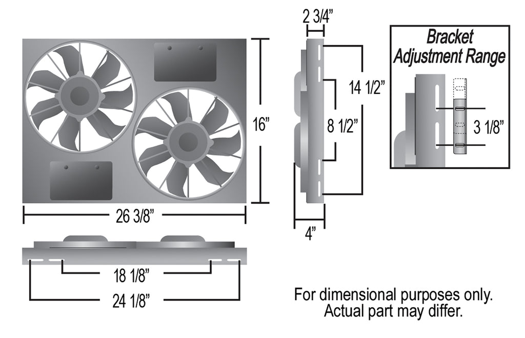 Derale 16836 Powerpack - High Output Dual 12" Electric RAD Fan/Aluminum Shroud Kit