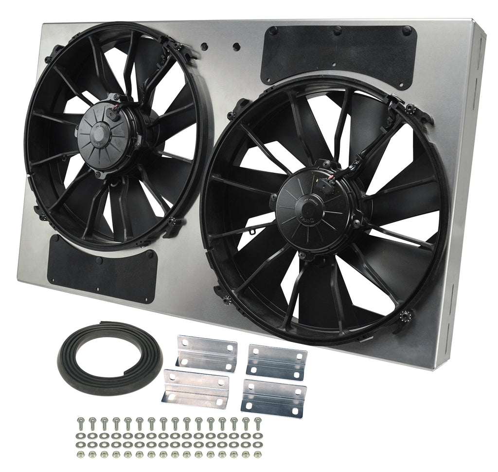 Derale 16836 Powerpack - High Output Dual 12" Electric RAD Fan/Aluminum Shroud Kit