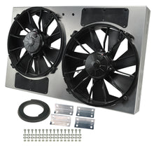 Load image into Gallery viewer, Derale 16836 Powerpack - High Output Dual 12" Electric RAD Fan/Aluminum Shroud Kit
