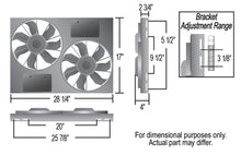Load image into Gallery viewer, Derale 16838 Powerpack - High Output Dual 12" Electric RAD Fan/Aluminum Shroud Kit