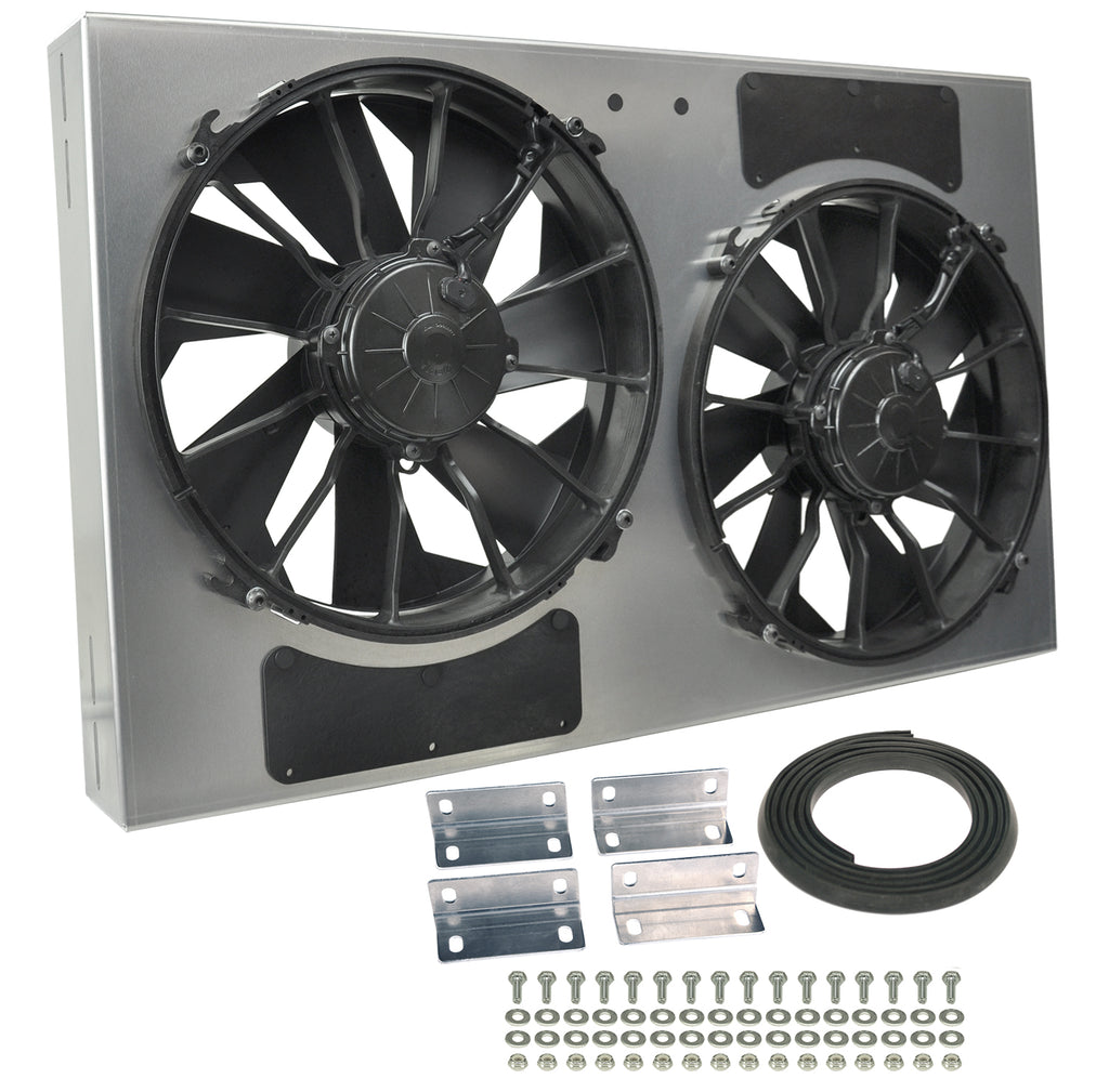 Derale 16838 Powerpack - High Output Dual 12" Electric RAD Fan/Aluminum Shroud Kit