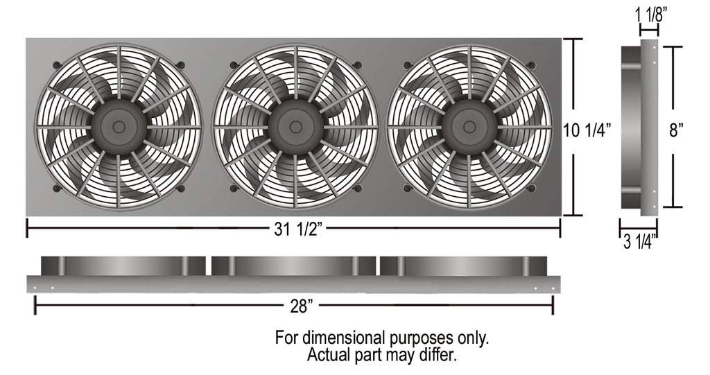 Derale 16839 Powerpack - High Output Triple 9" Electric RAD Fan/Aluminum Shroud Kit for Select Jeep Cherokee