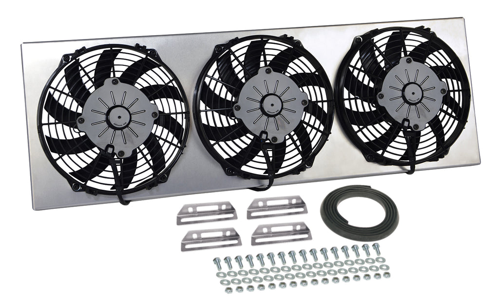 Derale 16839 Powerpack - High Output Triple 9" Electric RAD Fan/Aluminum Shroud Kit for Select Jeep Cherokee
