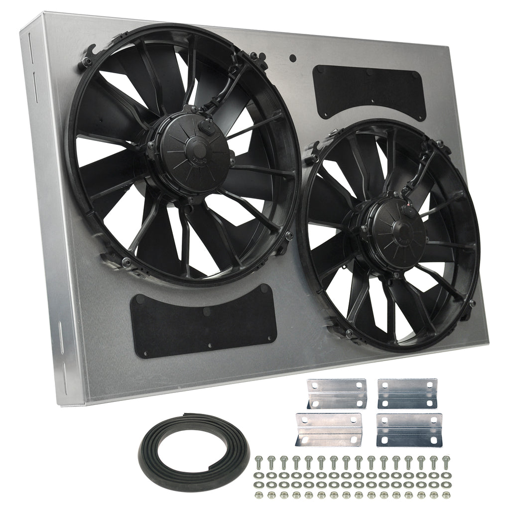 Derale 16842 Powerpack - High Output Dual 12" Electric RAD Fan/Aluminum Shroud Kit