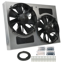 Load image into Gallery viewer, Derale 16842 Powerpack - High Output Dual 12" Electric RAD Fan/Aluminum Shroud Kit