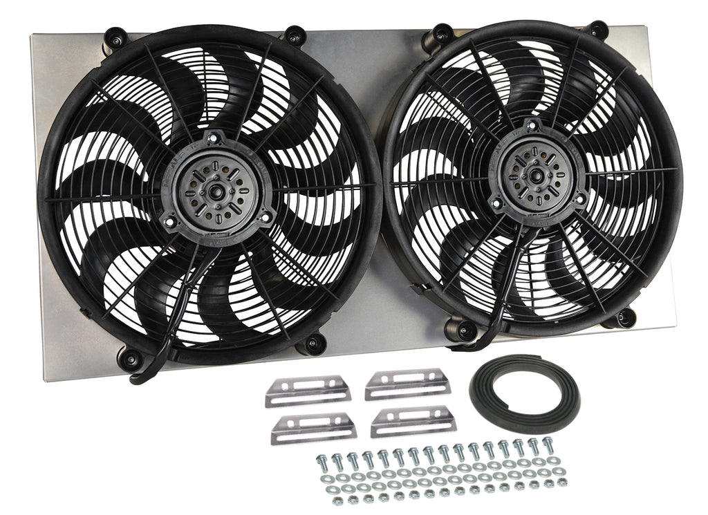 Derale 16843 Powerpack - High Output Dual 17" Electric RAD Fan/Aluminum Shroud Kit