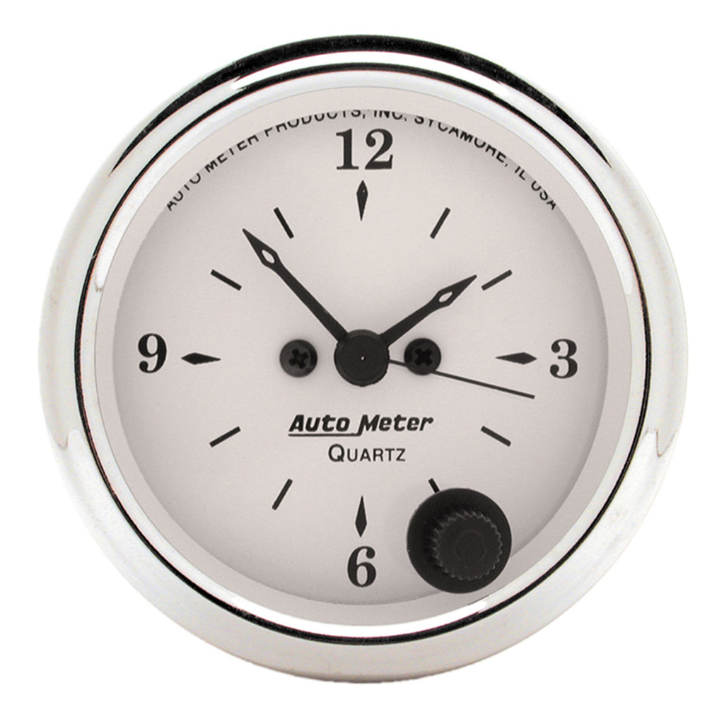 AutoMeter 1686 GAUGE, CLOCK, 2 1/16", 12HR, ANALOG, OLD TYME WHITE