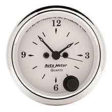 Load image into Gallery viewer, AutoMeter 1686 GAUGE, CLOCK, 2 1/16", 12HR, ANALOG, OLD TYME WHITE