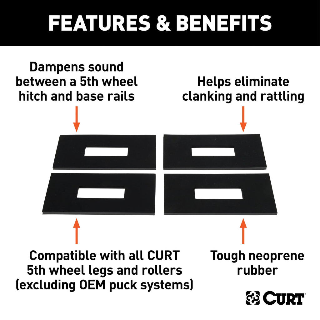 CURT 16900 5th Wheel Rail Sound Dampening Pads