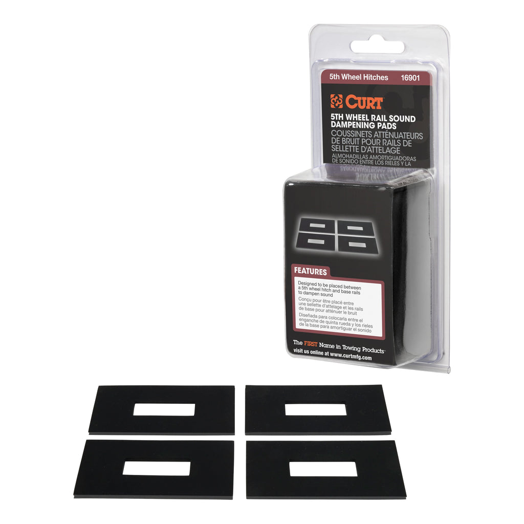 CURT 16901 5th Wheel Rail Sound Dampening Pads (Packaged)