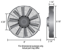 Load image into Gallery viewer, Derale 16908 8" Dyno-Cool Straight Blade Electric Fan