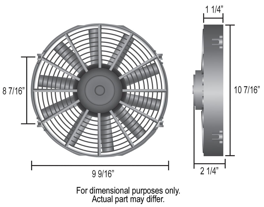 Derale 16909 9" Dyno-Cool Straight Blade Electric Fan