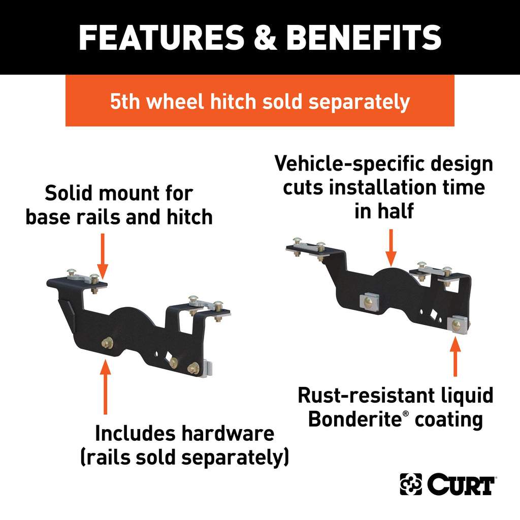 CURT 16911 Custom 5th Wheel Brackets, Select Ford F-150