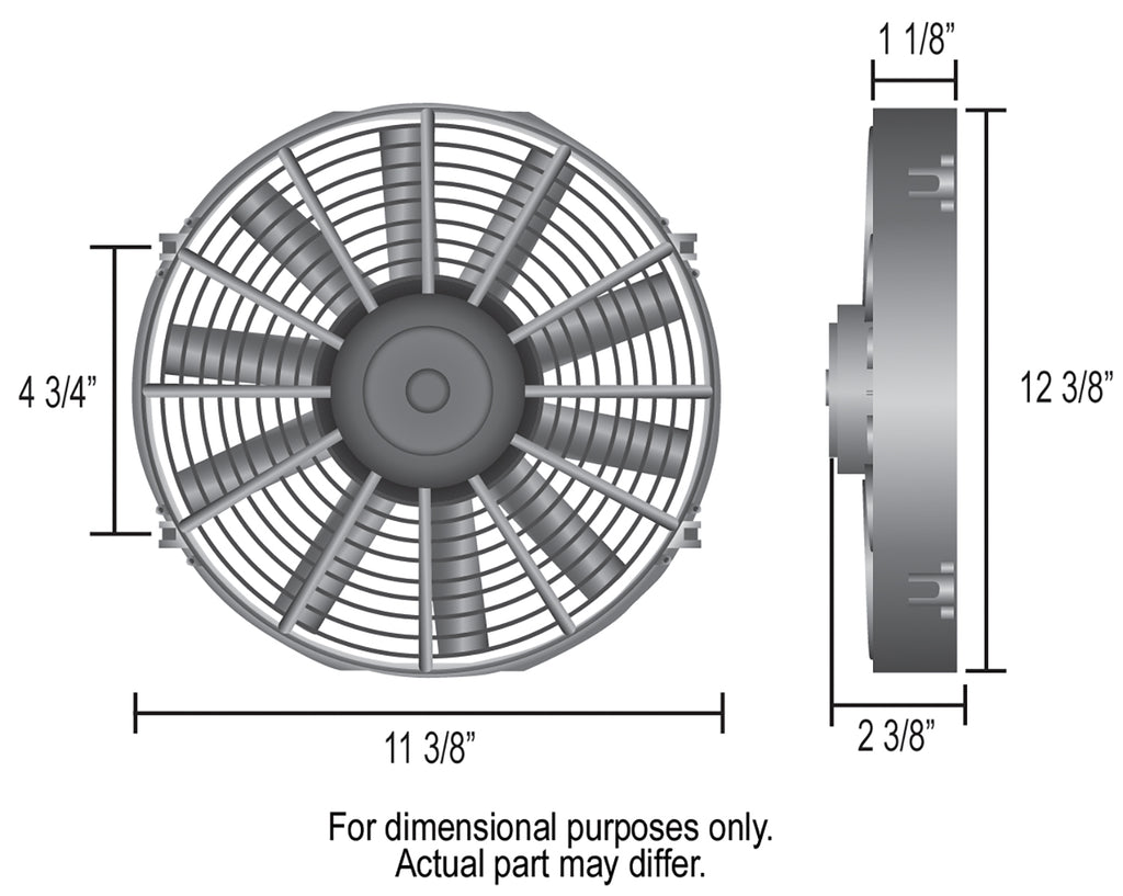 Derale 16912 12" Dyno-Cool Straight Blade Electric Fan