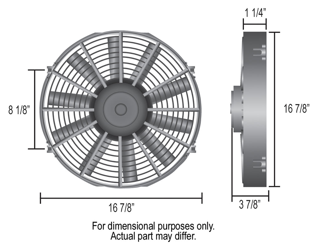 Derale 16916 16" Dyno-Cool Straight Blade Electric Fan