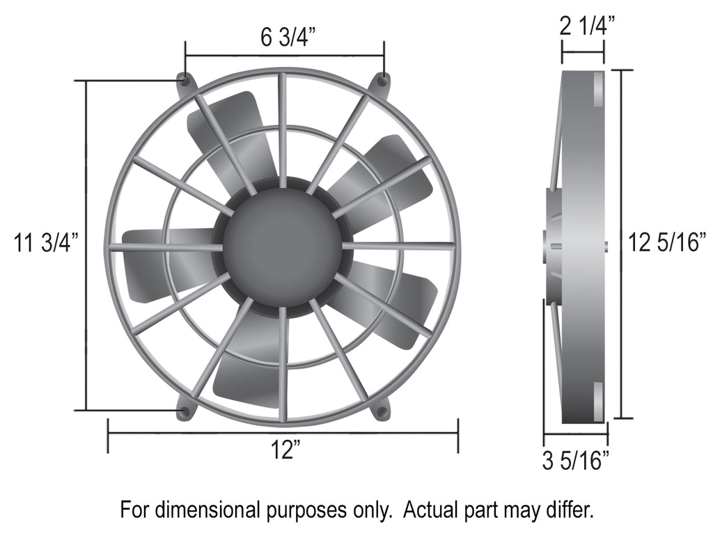 Derale 16920 11" High Output Electric Puller Fan with Standard Mount Kit