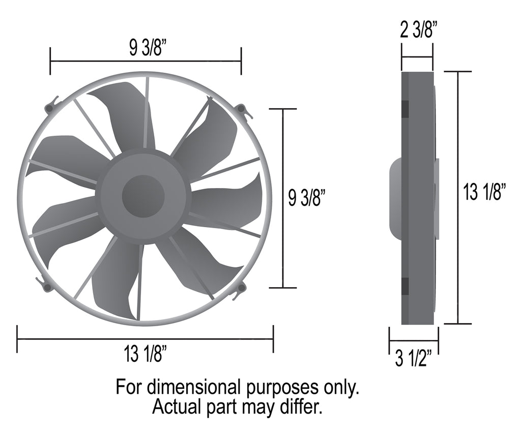 Derale 16924 12" High Output Single RAD Pusher/Puller Fan with Standard Mount Kit