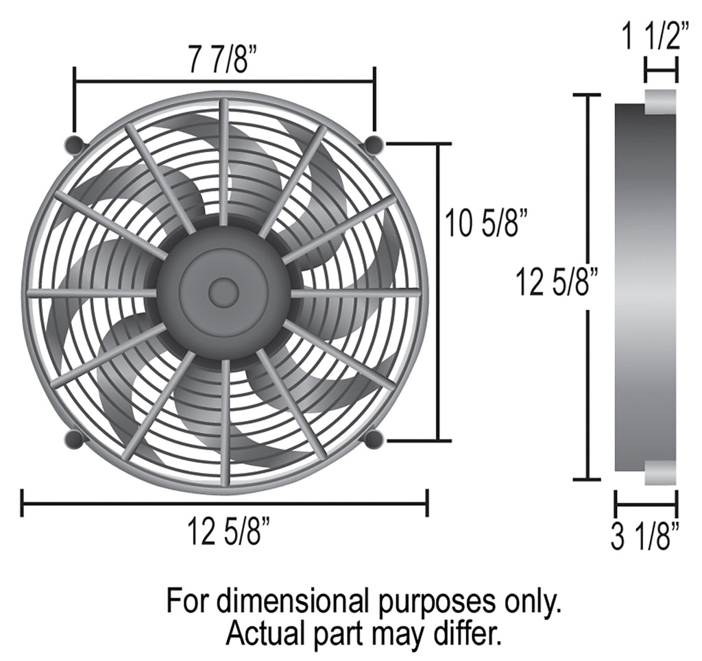 Derale 16925 12" High Output RAD Pusher Fan
