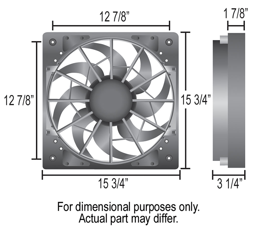 Derale 16926 12" High Output Single RAD Puller Fan with Molded Shroud
